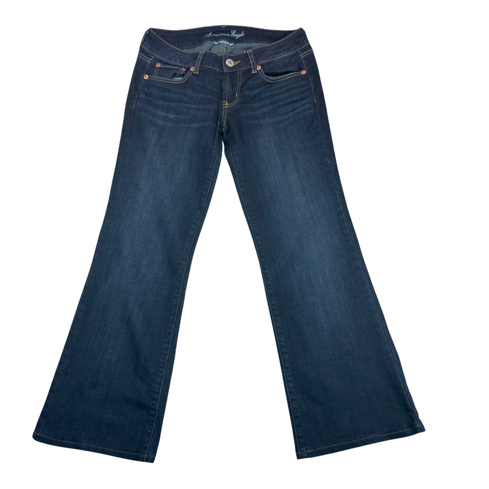 American Eagle Boyfriend Super Stretch Dark Wash Indigo Denim Jeans Womens 29x27